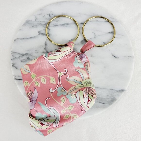 Y2K‎ Vintage Flower & Butterfly Silk Ring Handbag Clutch - Picture 4 of 12